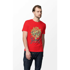  D&B Férfi/Unisex Póló ST00111 Eat Well Piros-Méret L