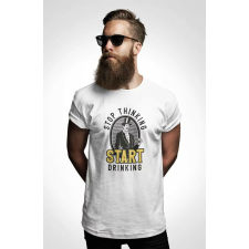 D&B Férfi/Unisex Póló ST00134 Start Drinking Fehér-Méret 5XL férfi póló