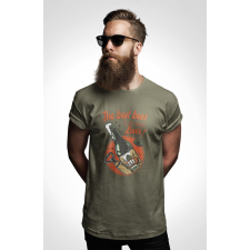 D&B Férfi/Unisex Póló ST00135 Beer Katonai zöld-Méret L férfi póló