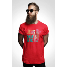  D&B Férfi/Unisex Póló ST00151 Jazz Piros-Méret 5XL