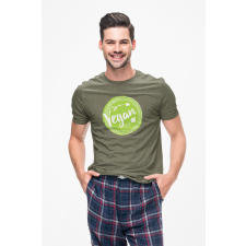 D&B Férfi/Unisex Póló ST00155 Vegan Katonai zöld-Méret L férfi póló
