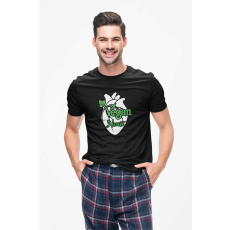  D&B Férfi/Unisex Póló ST00158 Vegan Heart Fekete-Méret 4XL
