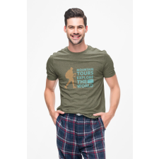 D&B Férfi/Unisex Póló ST00160 Mountain Katonai zöld-Méret L férfi póló
