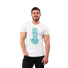 D&B Férfi/Unisex Póló ST00171 Life Fehér-Méret 3XL férfi póló