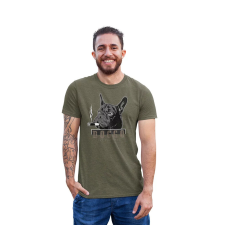 D&B Férfi/Unisex Póló ST00177 Doggo Katonai zöld-Méret S férfi póló