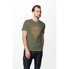D&B Férfi/Unisex Póló ST00184 Jesus Katonai zöld-Méret L férfi póló