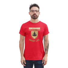  D&amp;B Férfi/Unisex Póló ST00188 Yoga Piros-Méret S férfi póló