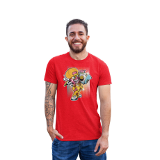 D&B Férfi/Unisex Póló ST00197 Cool Piros-Méret XL