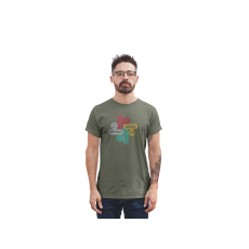  D&B Férfi/Unisex Póló ST00198 Gamer Katonai zöld-Méret 2XL