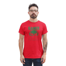 D&B Férfi/Unisex Póló ST00202 Gamer Piros-Méret S férfi póló