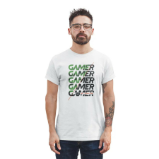 D&B Férfi/Unisex Póló ST00203 Gamer Fehér-Méret M férfi póló