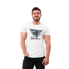  D&B Férfi/Unisex Póló ST00214 Bike Stunt Fehér-Méret XL