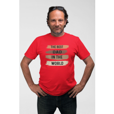 D&B Férfi/Unisex Póló ST00222 Best Dad Piros-Méret S ajándéktárgy