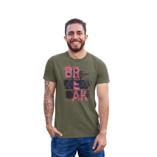 D&B Férfi/Unisex Póló ST00228 Break Katonai zöld-Méret L férfi póló