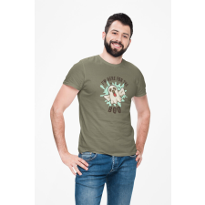D&B Férfi/Unisex Póló ST00251 Halloween Katonai zöld-Méret 3XL férfi póló