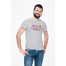  D&amp;B Férfi/Unisex Póló ST00260 Halloween Szürke-Méret S férfi póló