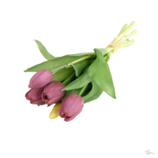 D&D Selyemvirág tulipán csokor 5 szálas gumi 30cm lila dekorációs kellék