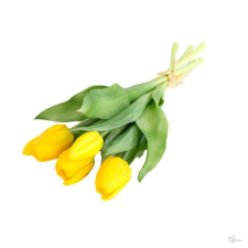 D&amp;D Selyemvirág tulipán csokor 5 szálas gumi 30cm sárga dekorációs kellék