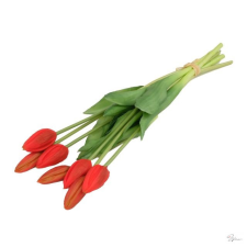 D&D Selyemvirág tulipán csokor 7 szálas gumi 44cm piros dekorációs kellék