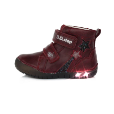 D.D. Step bordó csillagos bokacsizma - LED - A050-288A - 28