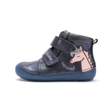 D.D. Step D.D.Step Kislány Barefoot Zárt cipő fluoreszkálós - Unikornis- Sötétkék - A063-52815A