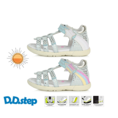 D.D.step D.D Step - Nyitott gyerekcipő - Bőr szandál - Világoskék, csillagok 19