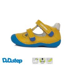 D.D.step D.D Step - Nyitott gyerekcipő - Zárt bőrszandál - sárga, kék 22