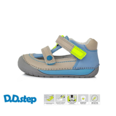 D.D.step D.D Step - Nyitott gyerekcipő - Zárt szandál - Barefoot, bőr - szürke, kék