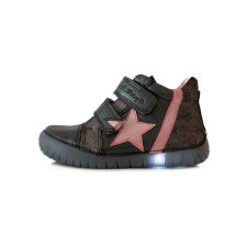 D.D. Step világító talpú fekete csillagos bőrcipő - 35 gyerek cipő