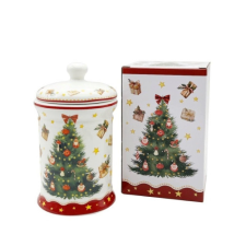  D.G.69174 Porcelán keksztároló 11x19cm, 800ml, dobozban, Christmas Tree 3 konyhai eszköz