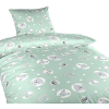 Dadka ágynemű, pamut, állatok, menta 140 × 200, 70 × 90 cm