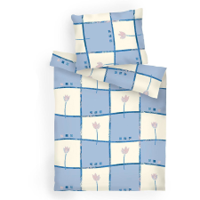 Dadka pamut, Tulipán, világoskék 140 × 200, 70 × 90 cm (8596132065038) lakástextília