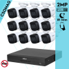  Dahua 12 cső kamerás analóg megfigyelőrendszer 2MP HD cső biztonsági kamera, 2.8 mm fix objektívvel