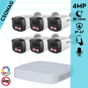  Dahua 6 cső kamerás IP megfigyelőrendszer 4MP HD cső biztonsági kamera, 2.8 mm-es fix objektívvel, PoE, beépített mikrofonnal, színes éjszakai kép, kültér