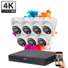 Dahua 7 dome biztonsági kamerás IP kamera rendszer 8MP színes éjszakai képpel (DAHUA-IP-8MP-T-07)