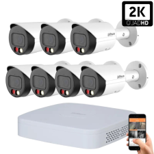 Dahua 7 kültéri kamerás IP kamerarendszer 4MP színes éjjellátással (DAHUA-IP-4MP-07) megfigyelő kamera