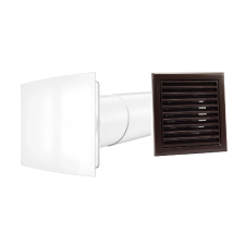 dalap Fürdőszoba ventilátor időzítővel és páraérzékelővel, külső barna ráccsal, 100 mm- Szettben ventilátor