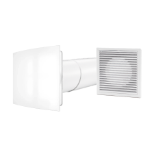 dalap Fürdőszoba ventilátor időzítővel, külső ráccsal, oldalfalra 100 mm- Szettben ventilátor