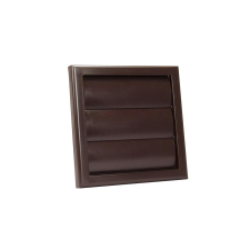 dalap Műanyag barna szellőzőrács csőcsonkkal, gravitációs zsaluval 100 mm hűtés, fűtés szerelvény