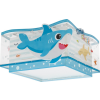 Dalber Little Shark fehér-kék gyerek mennyezeti lámpa (DA-63476) E27 2 izzós IP20
