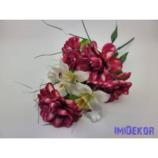  Dália-Orchidea 7 ágú selyem csokor fűszálakkal 49cm - Pink dekorációs kellék