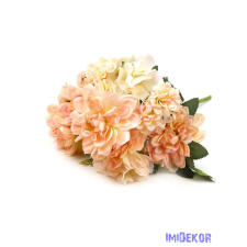  Dália selyemvirág csokor 40 cm - Rózsaszínes dekorációs kellék