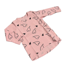 Dalma Hosszóujjú Pamut Póló - Rózsaszín Szürke Szíves 86