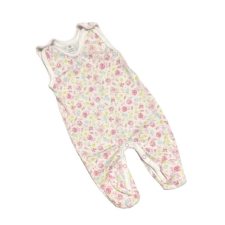 Dalma Pamut Ujjatlan Rugdalózó - Fehér Rózsaszín Apró Virágos 80 rugdalózó