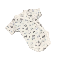 Dalma Réklis rövid ujjú body - Fehér/Kék Autós - 50 kombidressz, body