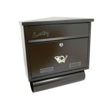 Damech Postaláda, újsághellyel, barna, C4 formátum, 39x12x41 cm, Damech postaláda