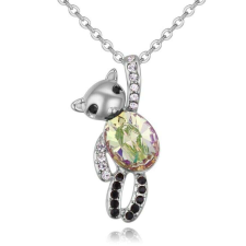 Dancing bear- borostyán- Swarovski kristályos nyaklánc nyaklánc