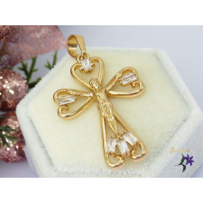  Danka antiallergén kereszt medál cirkónia kövekkel-18K medál