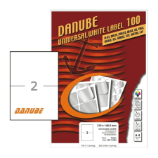 DANUBE 210*148 mm Danube A4 íves etikett címke, fehér színű (100 ív/doboz) etikett