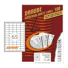 DANUBE 38,1*21,2 mm Danube A4 íves etikett címke, fehér színű (100 ív/doboz) etikett